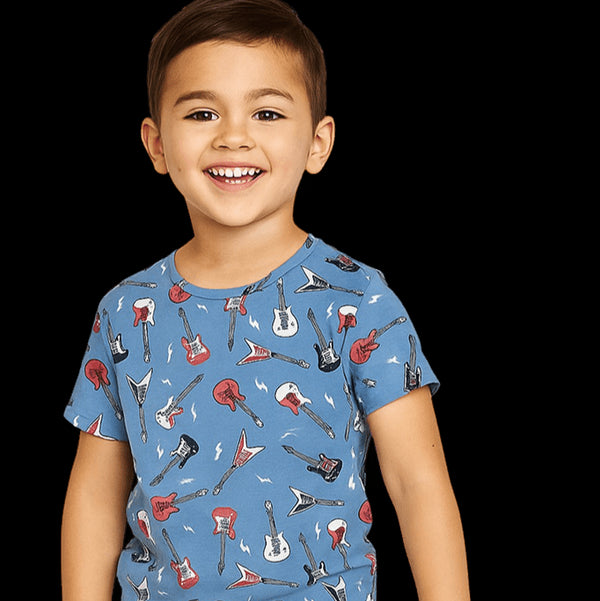 electric-guitars-rockstar-summer-pajama-set Sweet Bamboo - Sophia's StyleSummer Pajama-1